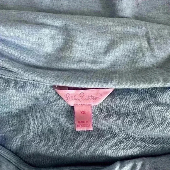 Lilly Pulitzer Belinda One Shoulder Heather Blue Pullover Top Size XS - Picture 9 of 9